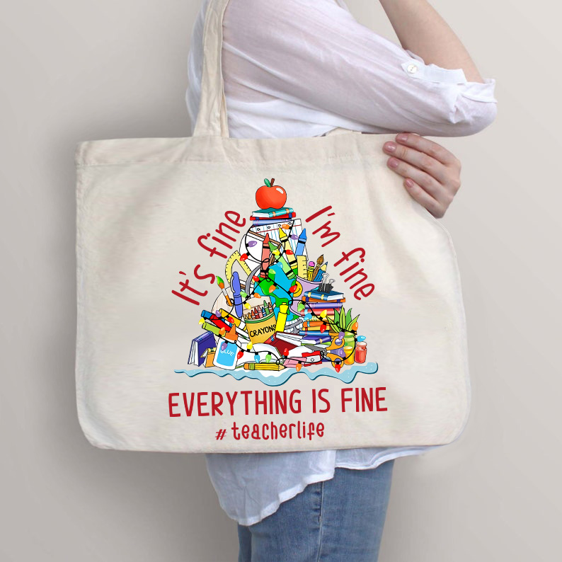 Mir geht es gut, alles ist gut Lehrer Tragetasche mit Reißverschluss