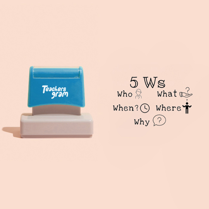 5 Ws Large Rectangle Stamp