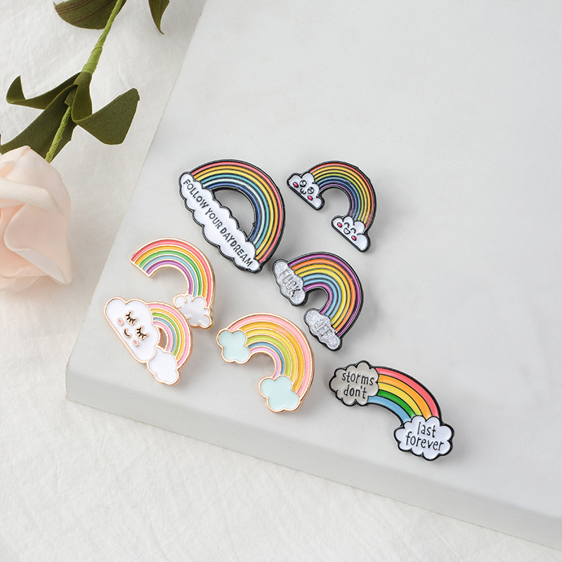 Regenbogenbrücke Lächelndes Gesicht Pin-Set