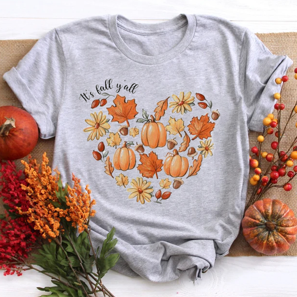 It's Fall Y'all The Heartbeat Of Fall Teacher T-Shirt