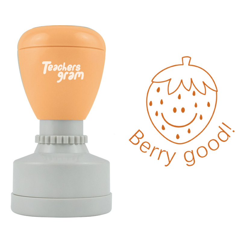 Gutes Lächeln Erdbeere Lehrer Stempel