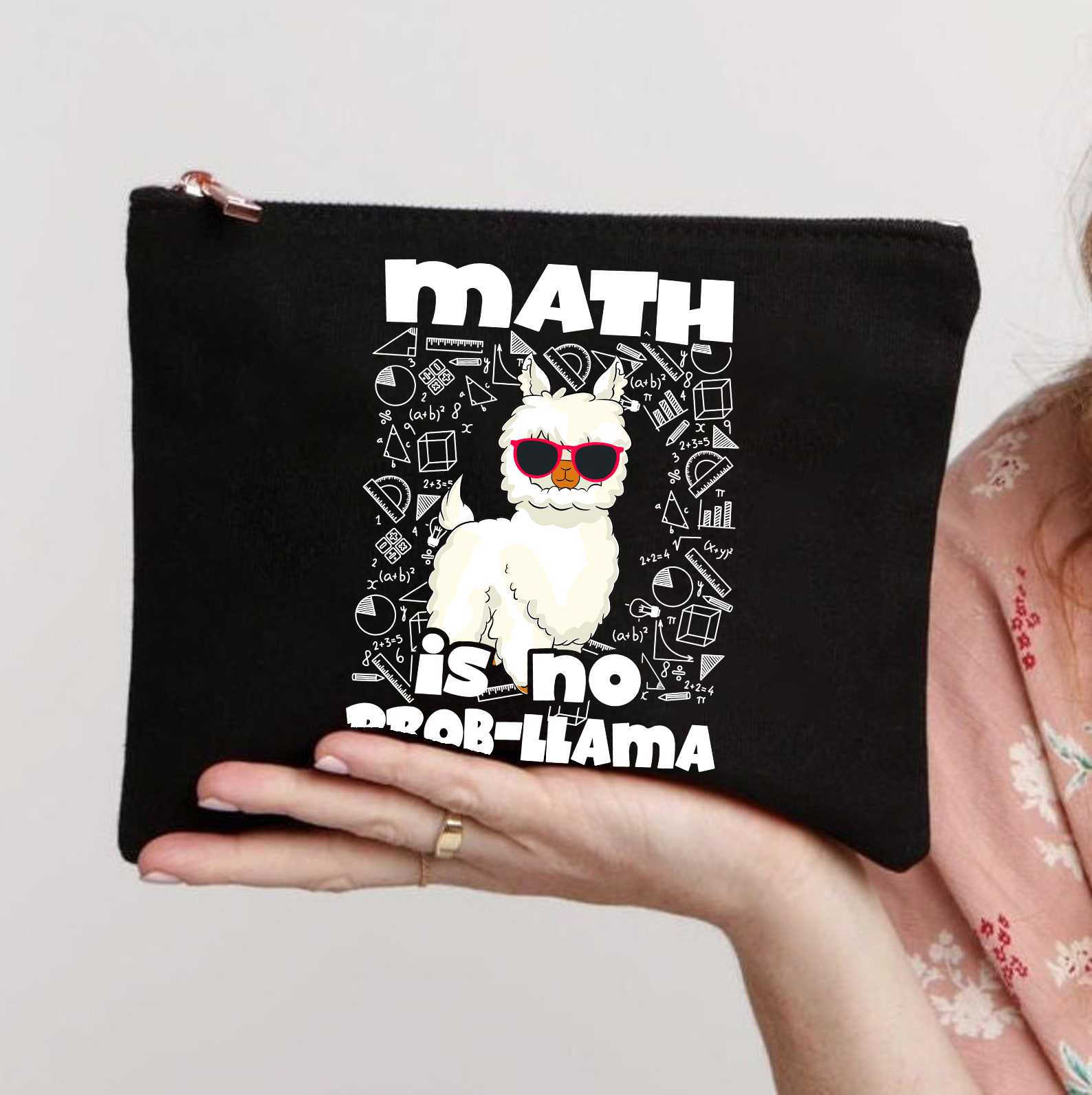Mathe ist kein Problem-Lama Lehrer Schminktasche