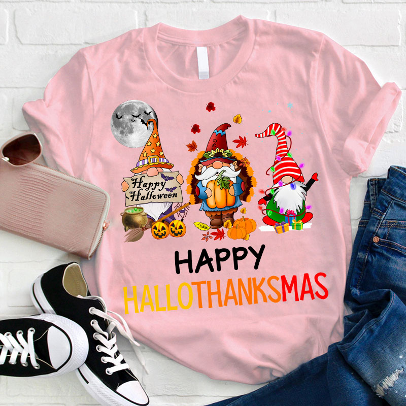 Happy Hallothanksmas Teacher T-Shirt