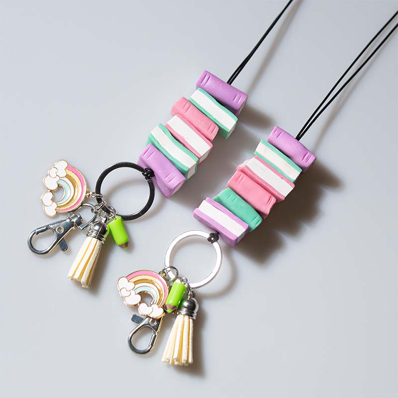 Books Rainbow Pencil Tassel  Lanyard