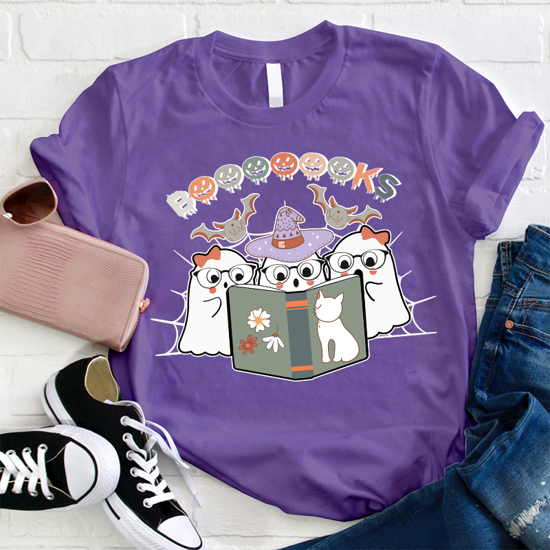 Ghosts Reading Booooooooks Teacher T-Shirt