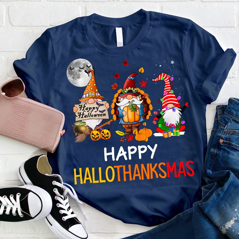 Happy Hallothanksmas Teacher T-Shirt
