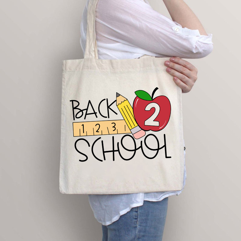 Back School Apple Tote Bag