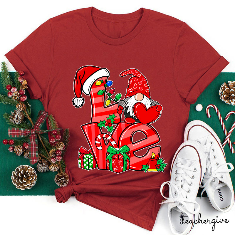 Gnomes' Loving Heart Teacher T-Shirt