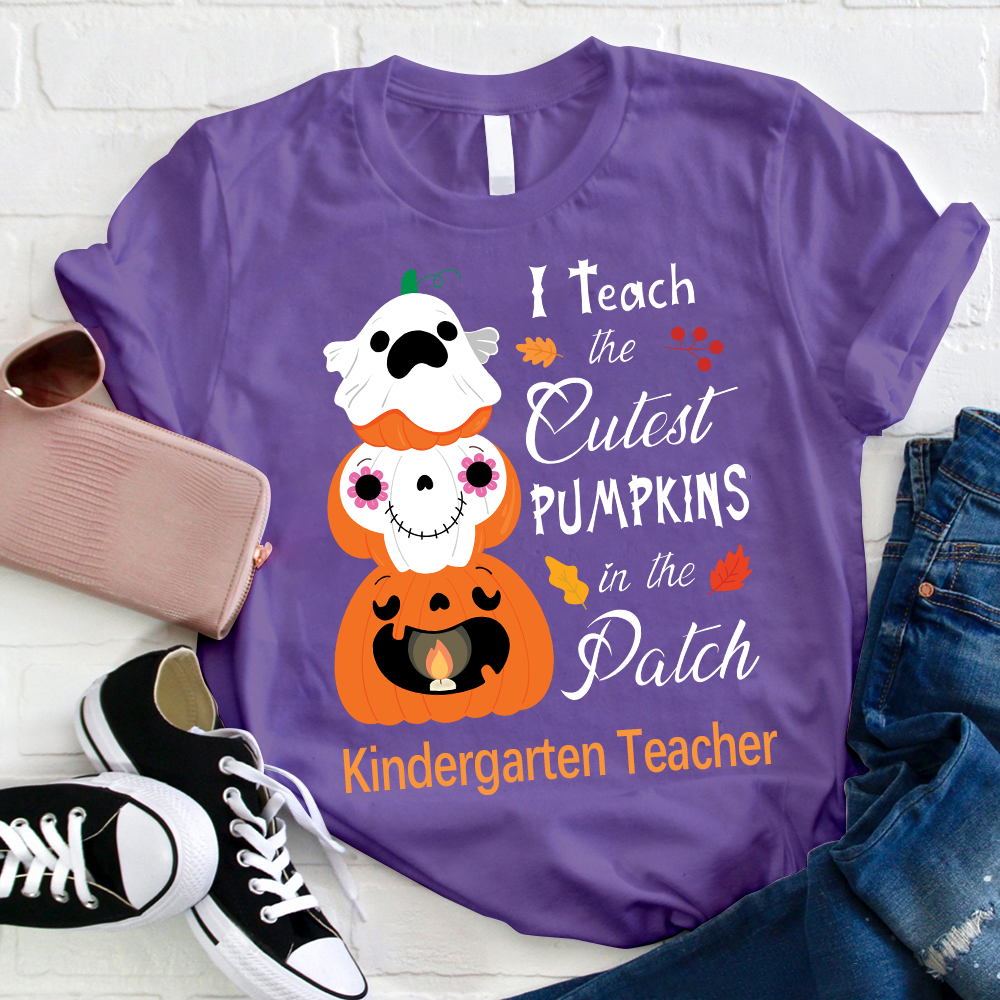 Personalized I Teach The Cutest Pumpkins In The Patch Pumpkin Lamp T-Shirt
