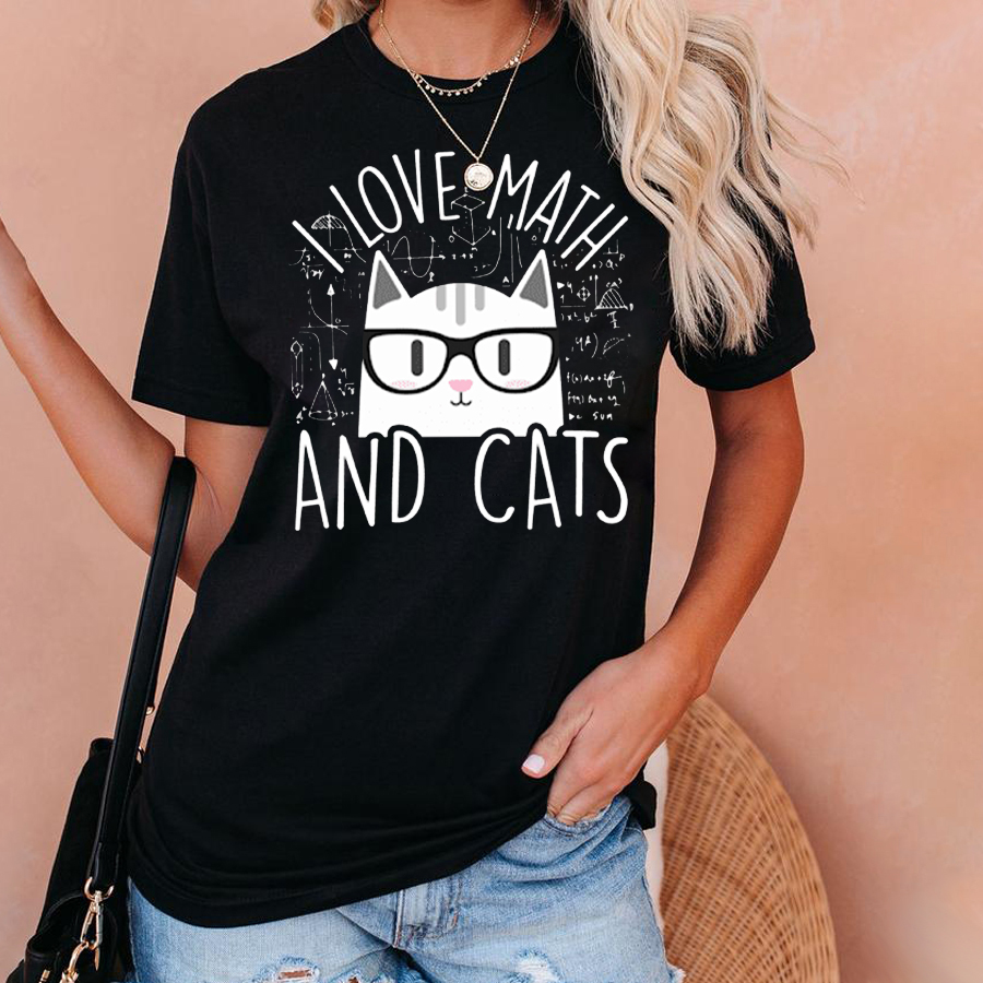 I Love Math And Cute Cats T-Shirt
