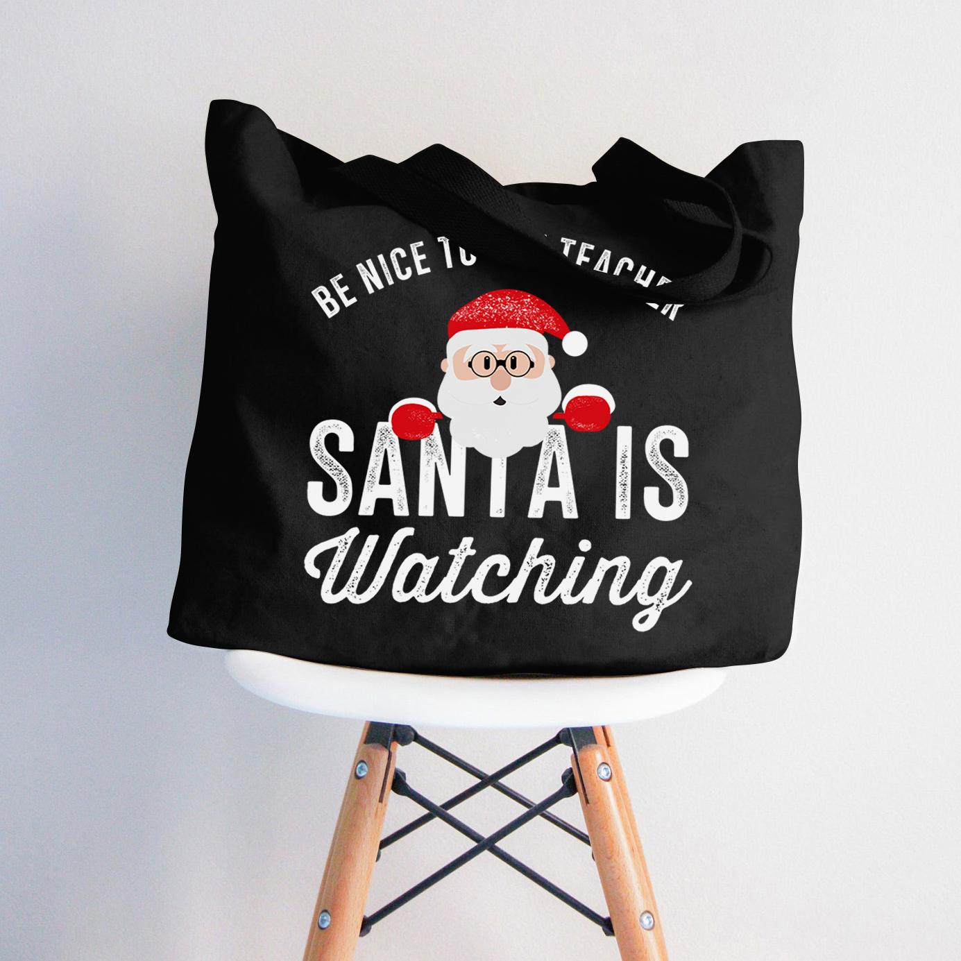 Weihnachten sei nett zum Lehrer Tragetasche mit Reißverschluss