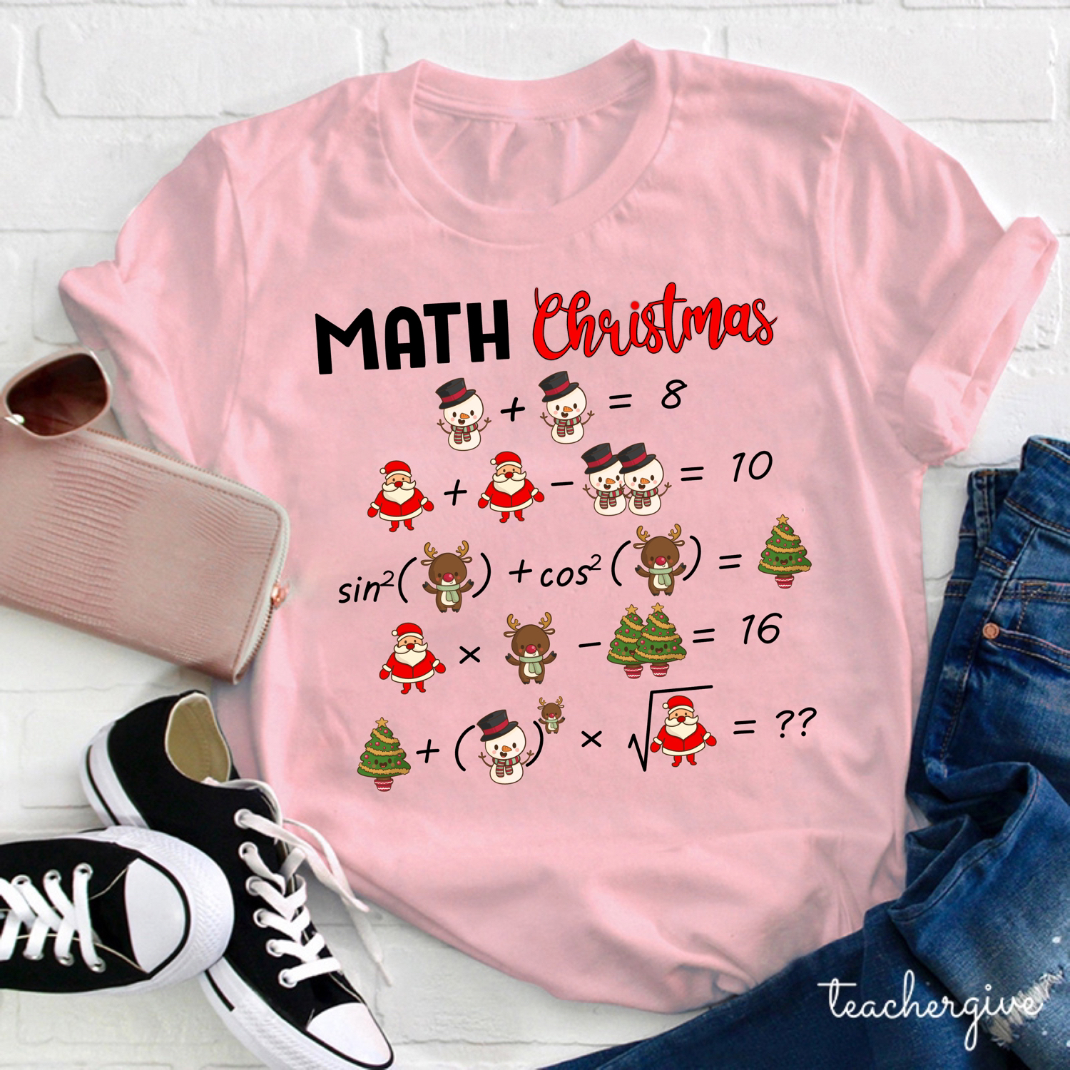 Math Christmas Teacher T-Shirt