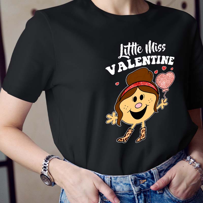Little Miss Valentine Teacher T-Shirt
