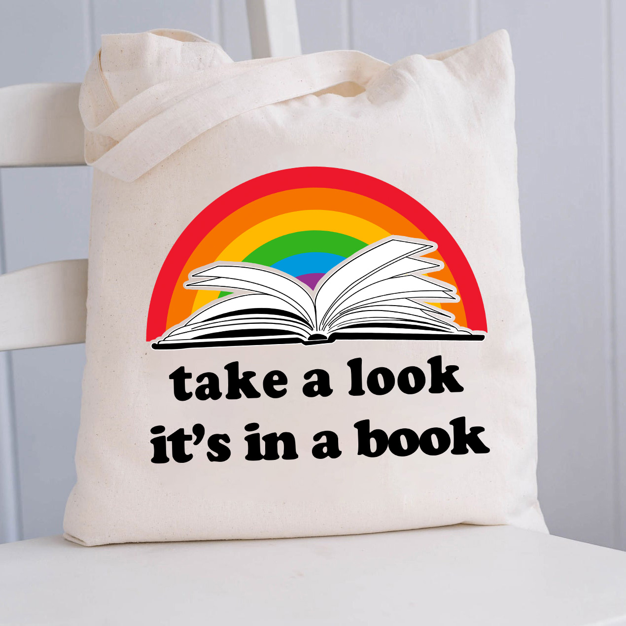 Werfen Sie einen Blick darauf, es steht in einem Buch Lehrer Tragetasche