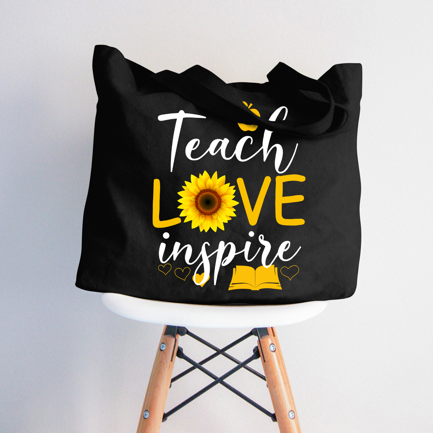 Lehren Lieben Inspirieren Blume Lehrer Tragetasche mit Reißverschluss