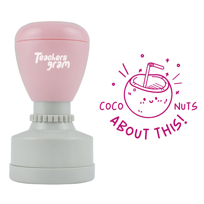 Kokosnüsse darüber Lehrer Stempel