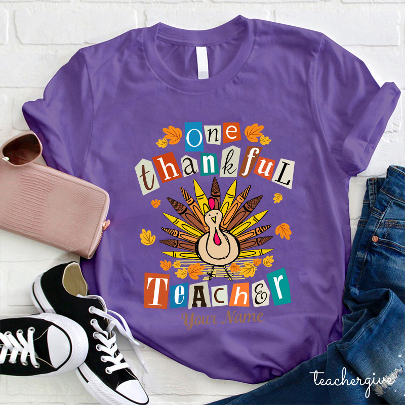 Personalized One Thankful Teacher Teacher T-Shirt