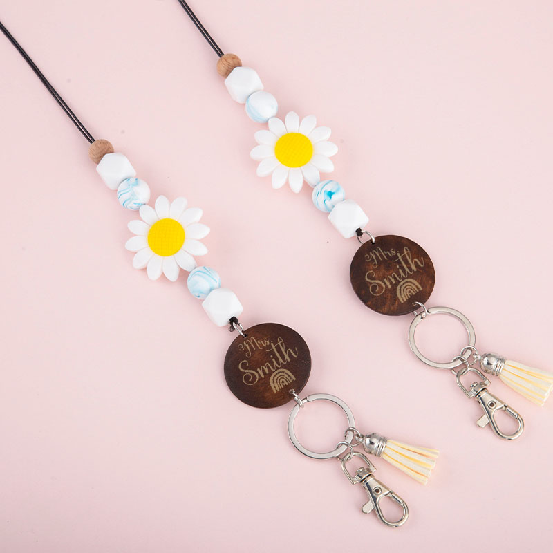Personalized  Sunflower  Lanyard