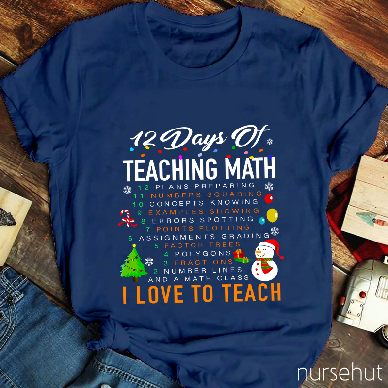 12 Days Of Teaching Math Teacher T-Shirt