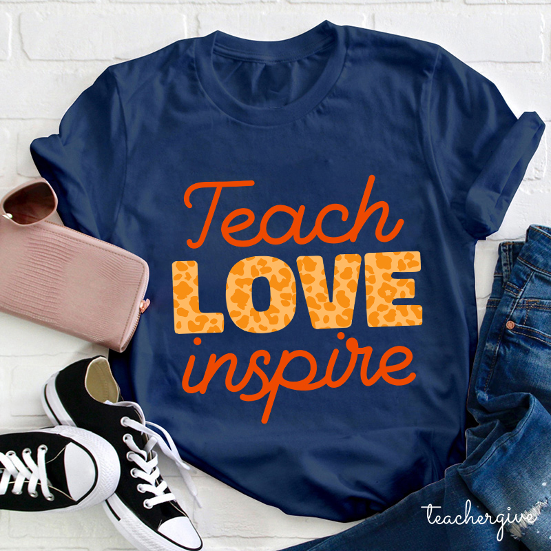 Leopard Teach Love Inspire T-Shirt