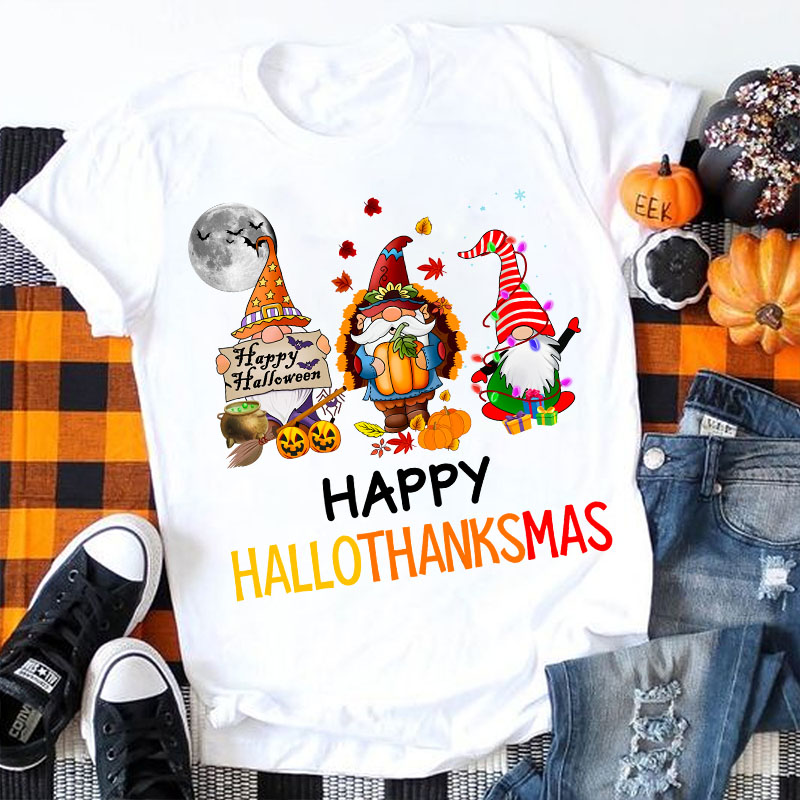 Happy Hallothanksmas Teacher T-Shirt