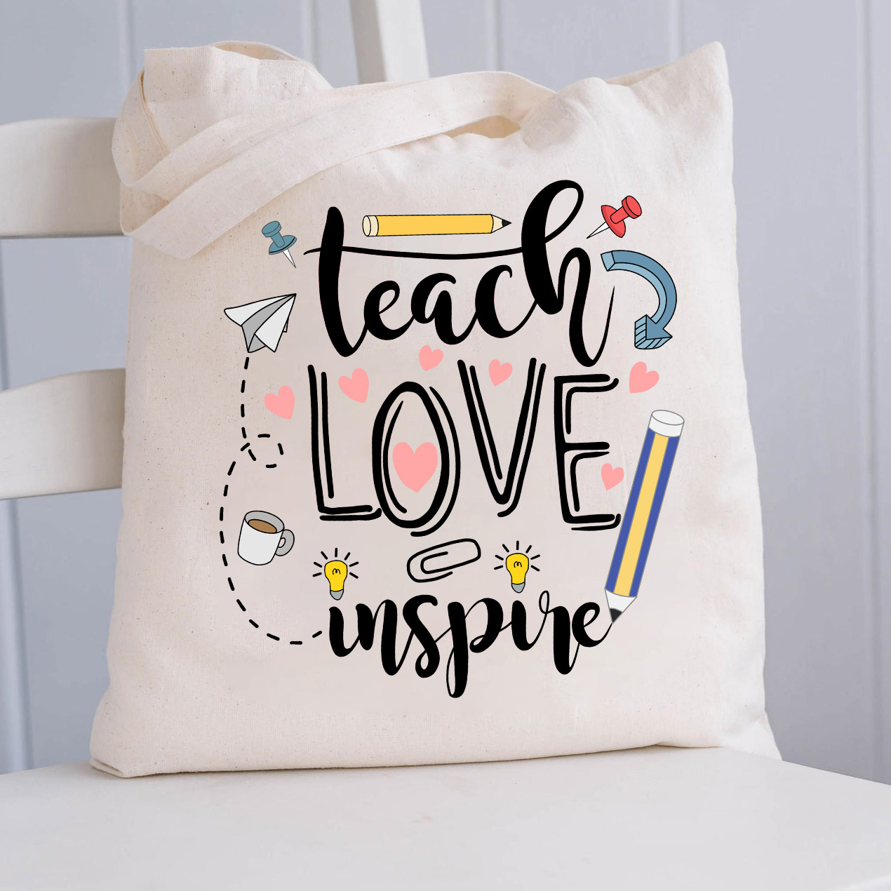 Unterrichten Liebe Inspirieren Klassisch Lehrer Tragetasche