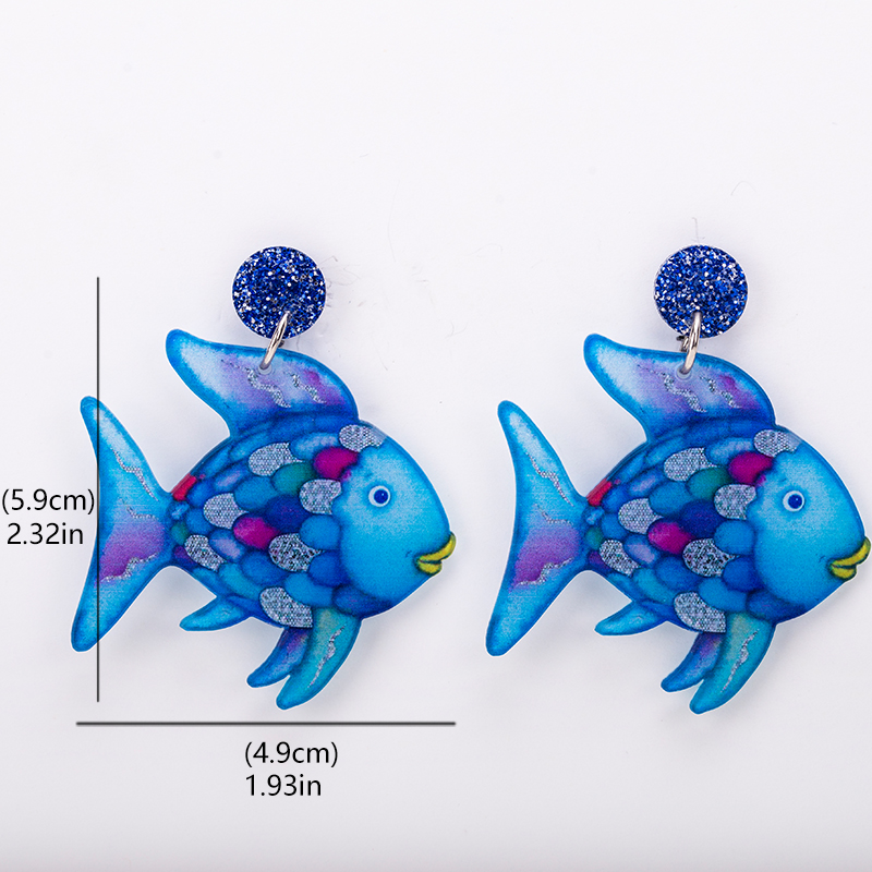 Shining Colorful Fish  Acrylic  Earrings