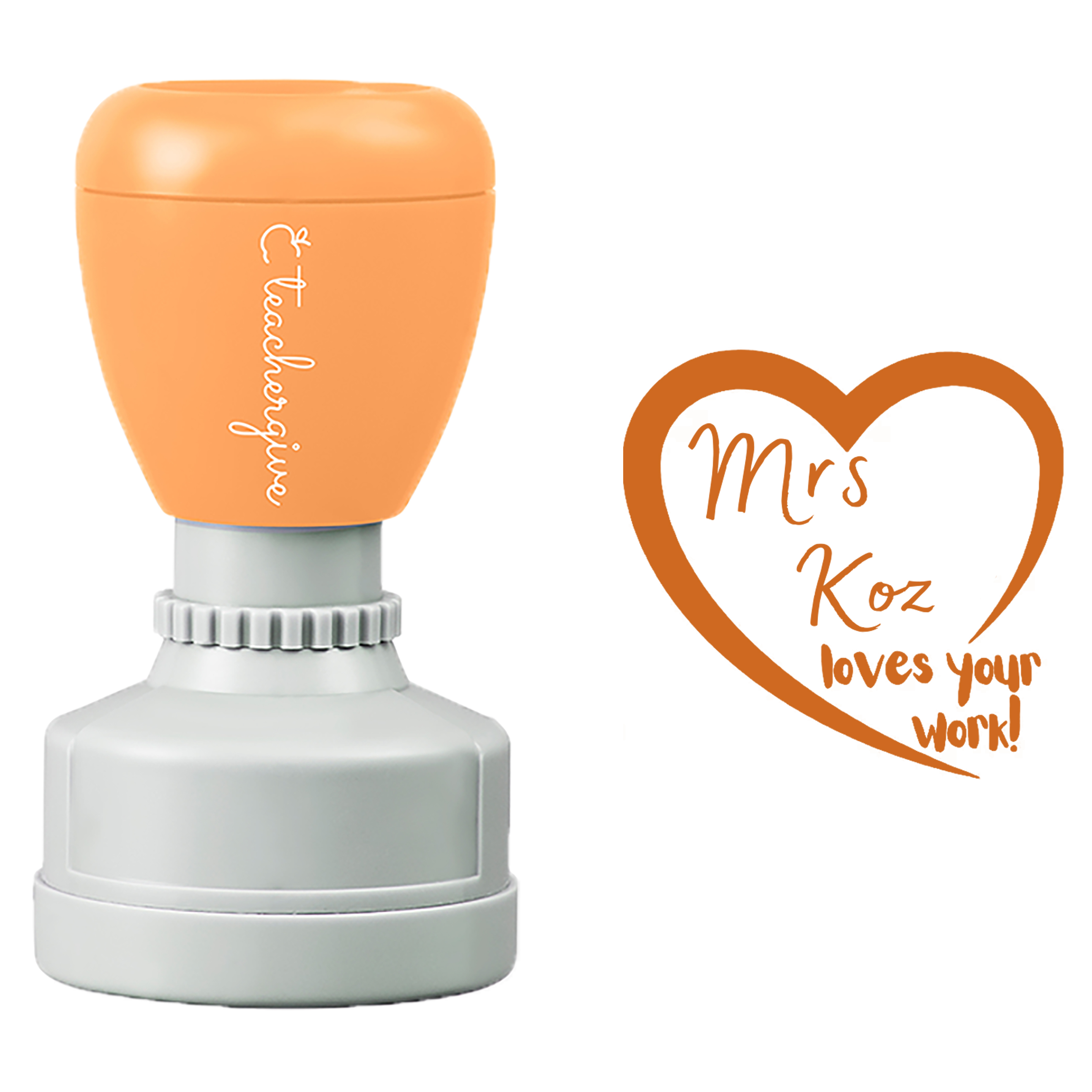 Personalized Loves Your Work Teacher Stamp