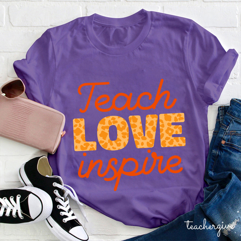 Leopard Teach Love Inspire T-Shirt