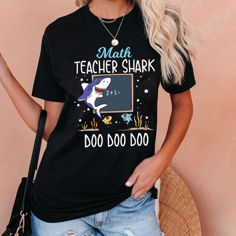 Math Teacher Shark Doo Doo Doo T-Shirt