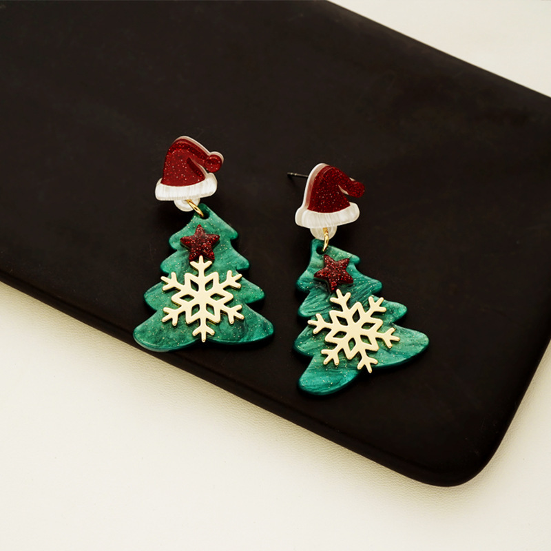 Sparkling Christmas Tree Acrylic Earrings
