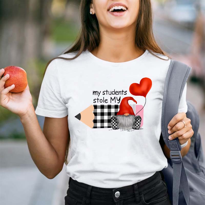 My Students Stole My Heart Gnomes Teacher T-Shirt