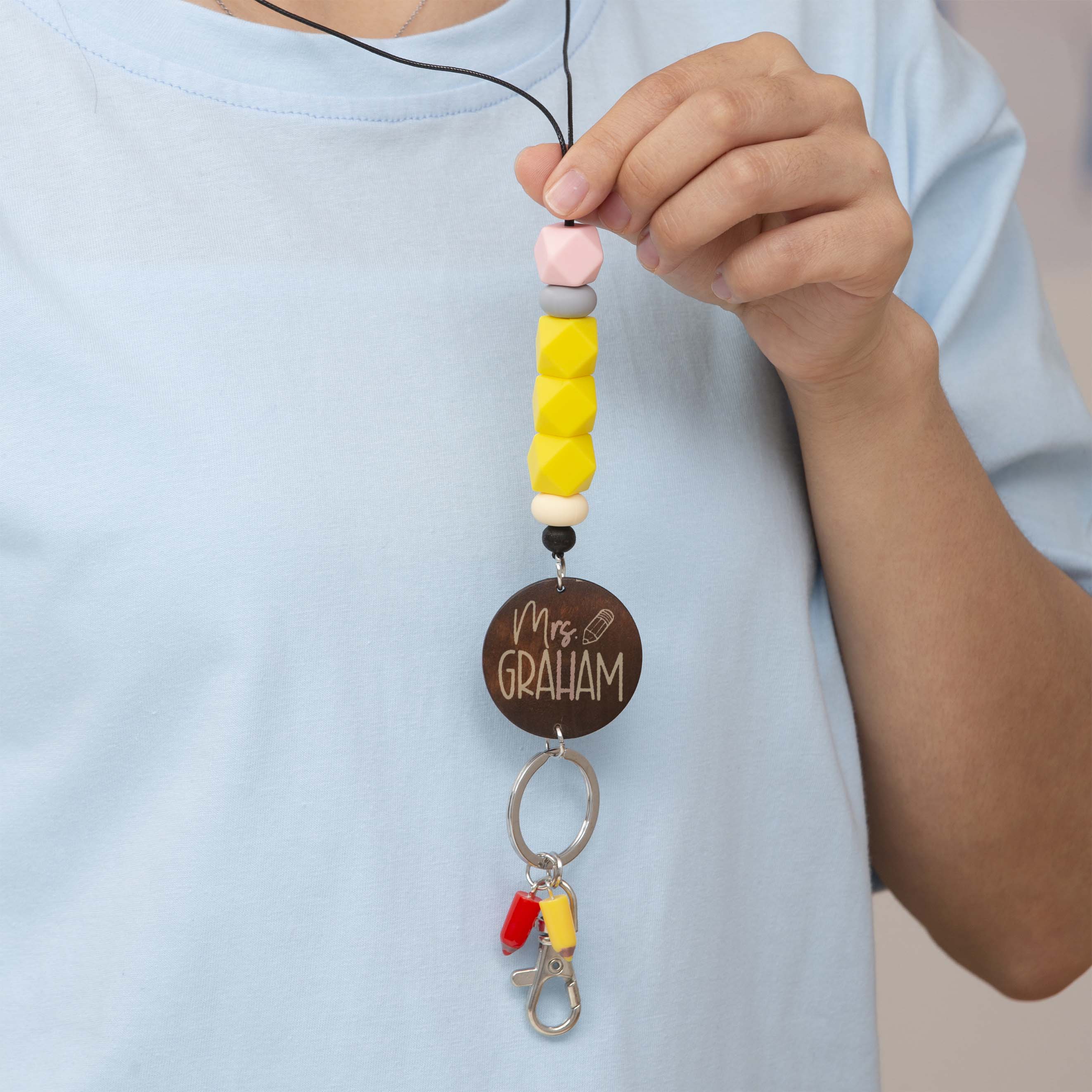 Personalized Pencil Bead Lanyard