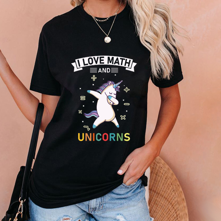 I Love Math And Unicorns T-Shirt