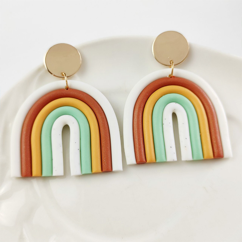 Clay Rainbow Fashion Earrings