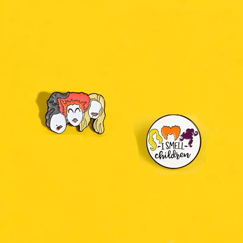 Cartoon Halloween Witch Pin Set