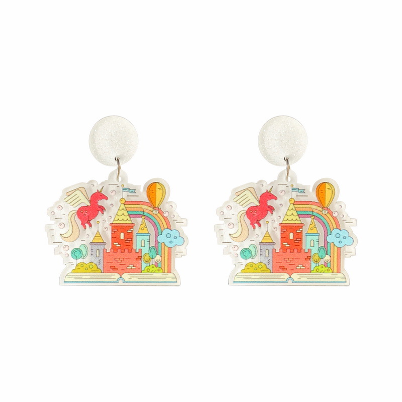 Book Castle Earrings