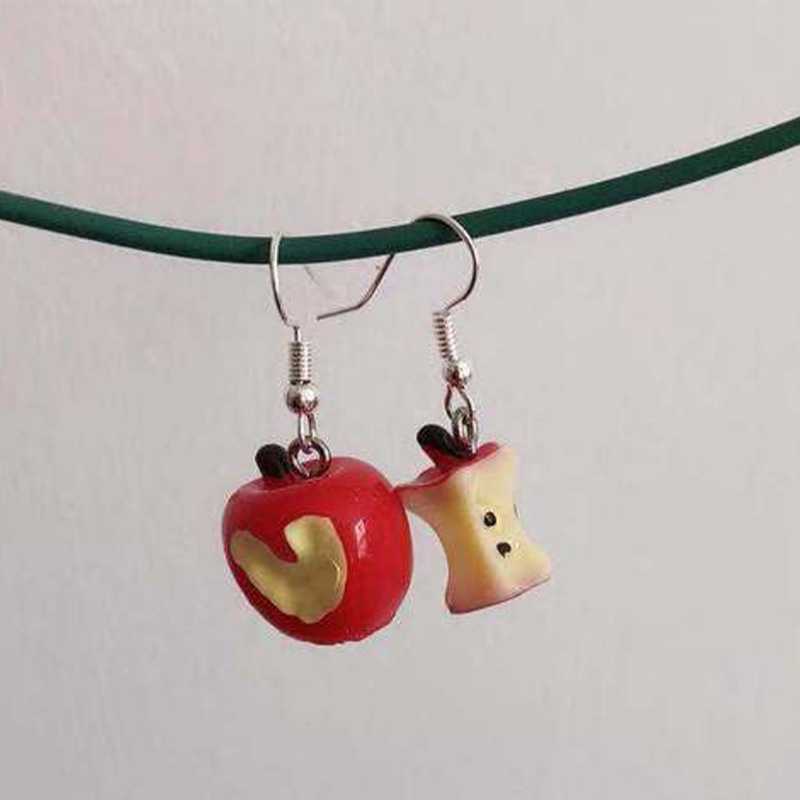 Novel Apple Core Metal Earrings