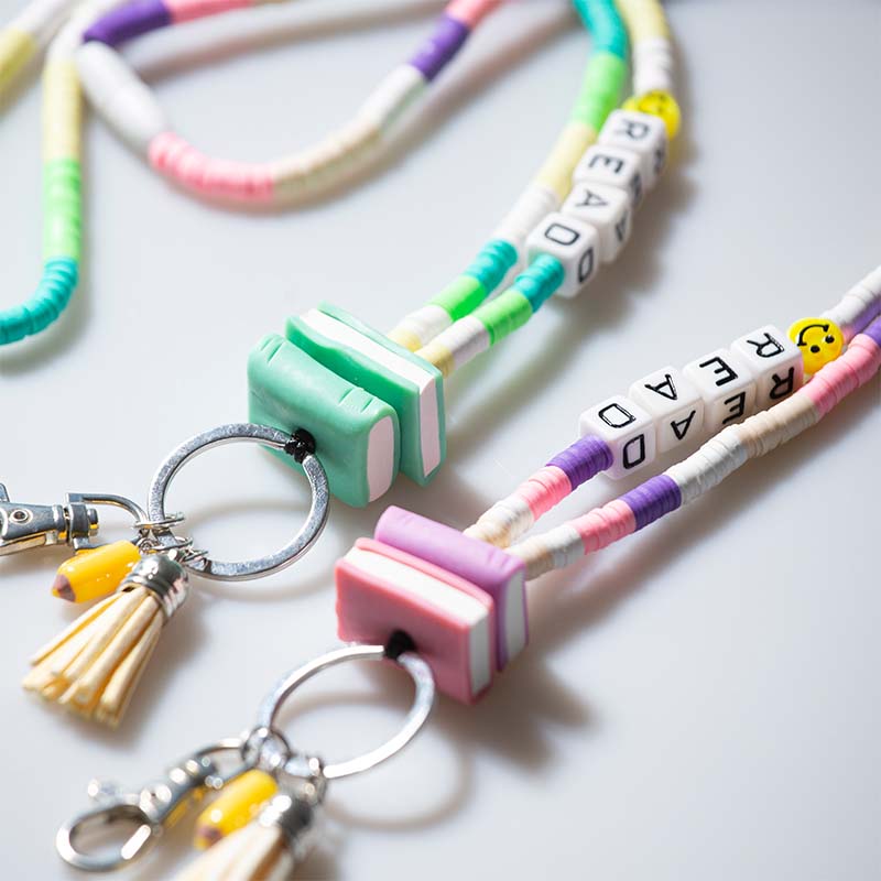 Read Letter Colorful Stripes Smile  Lanyard