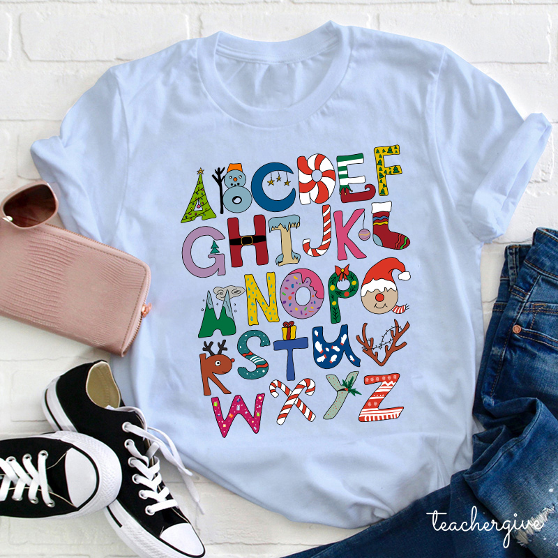 Christmas Alphabet Teacher T-Shirt