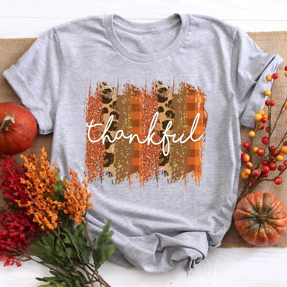Thankful Leopard Teacher T-Shirt