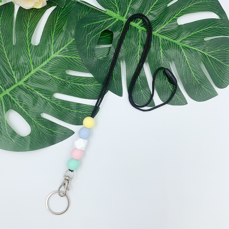 Colorful Rainbow Silica Gel Lanyard