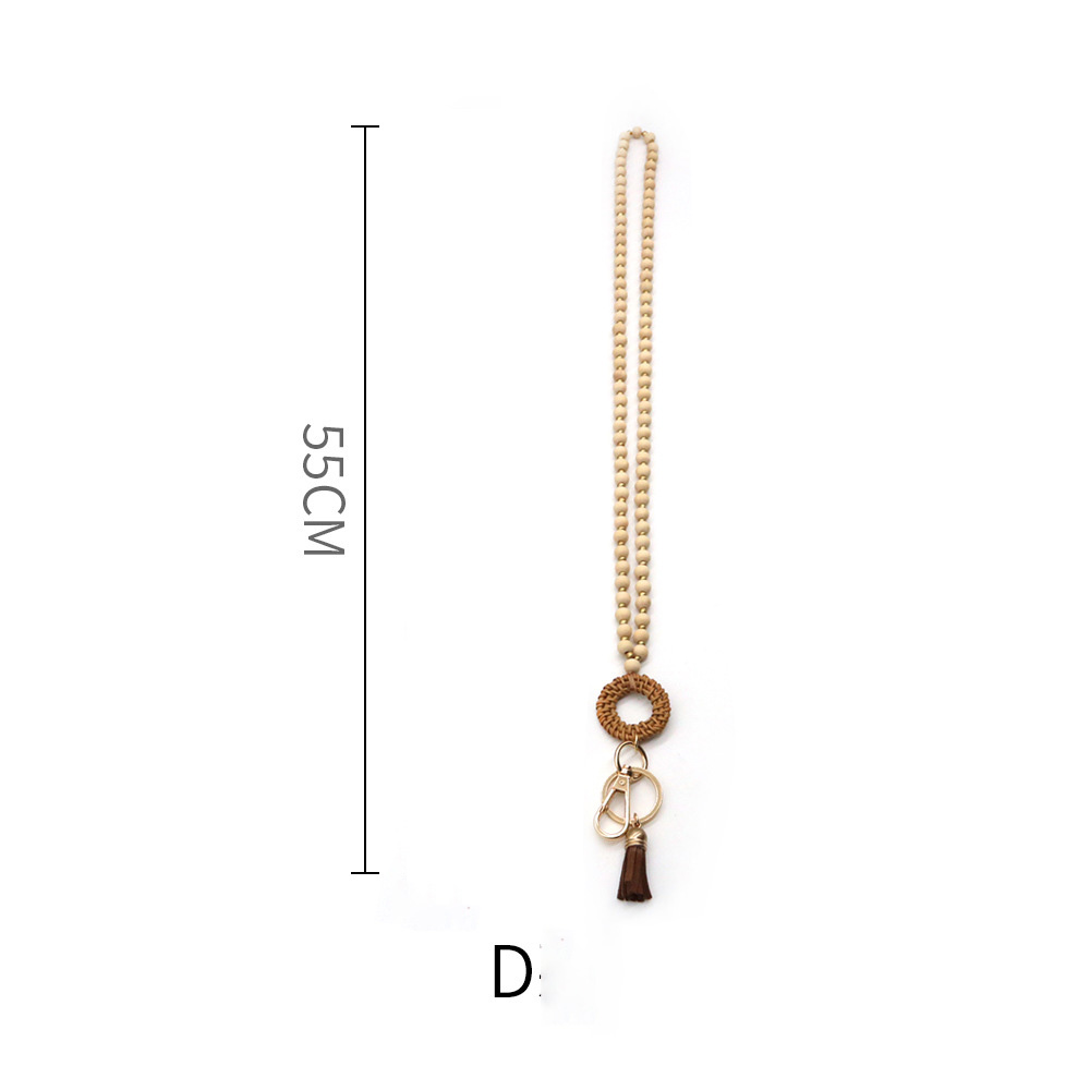 Wooden Beads Knits Lanyard