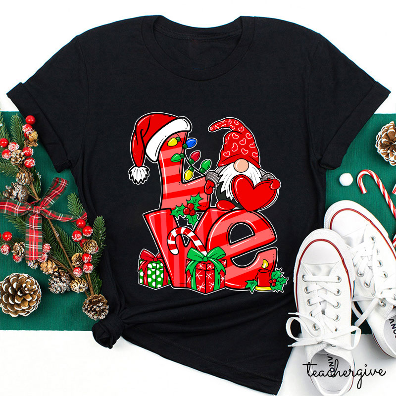 Gnomes' Loving Heart Teacher T-Shirt