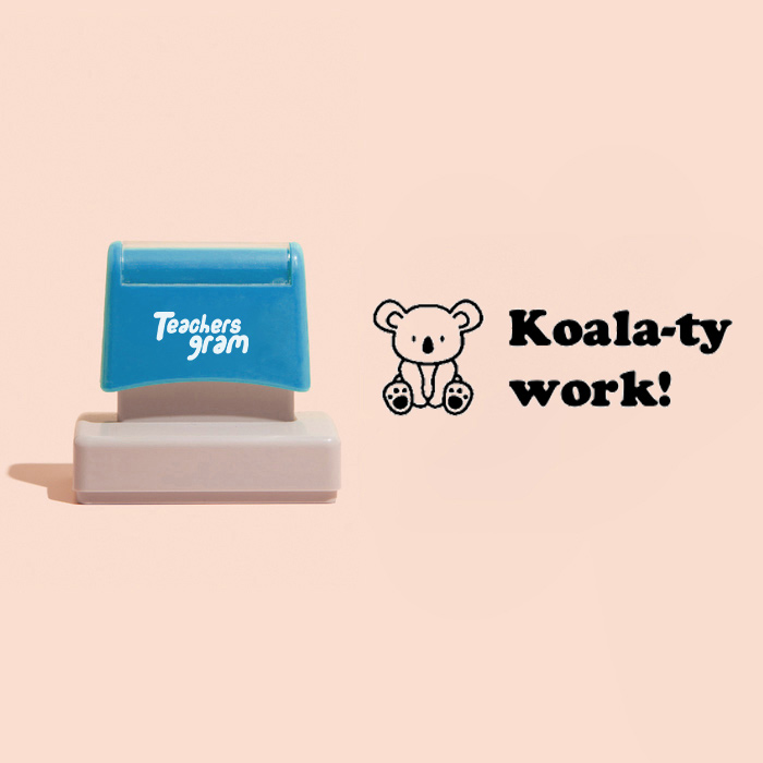 Koalaty Arbeit Lehrer Rechteckiger Stempel