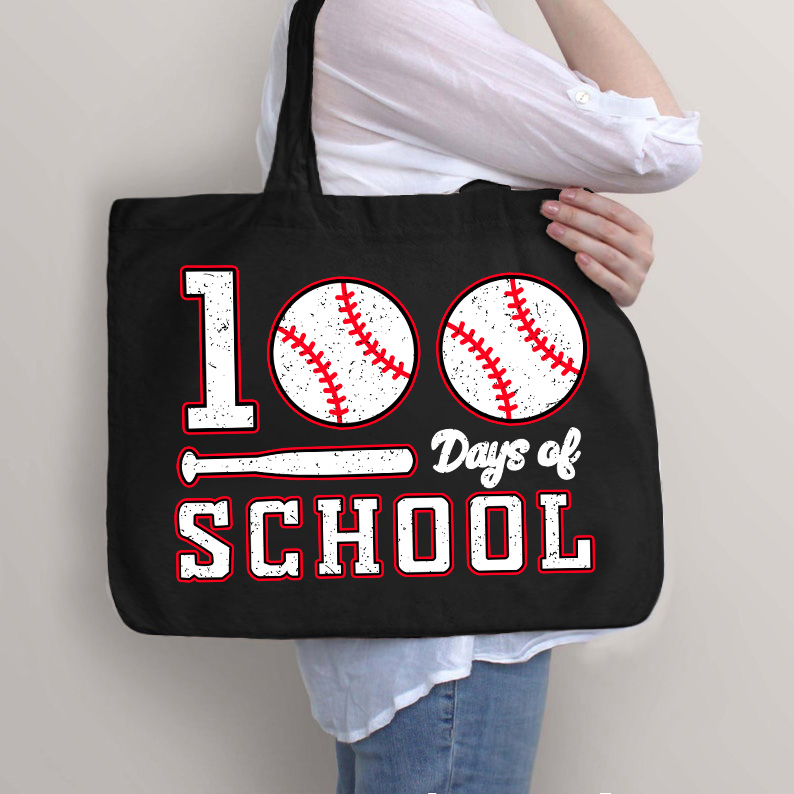 100 Tage Schule Baseball Lehrer Tragetasche mit Reißverschluss