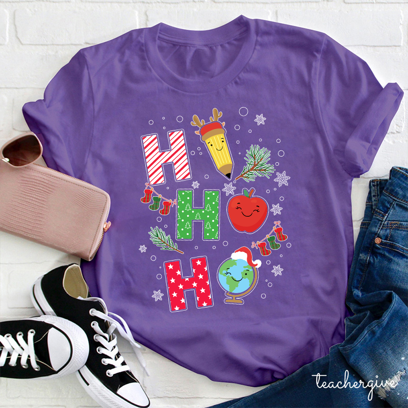 Ho Ho Ho Apple Pen Have A Good Time Too Teacher T-Shirt