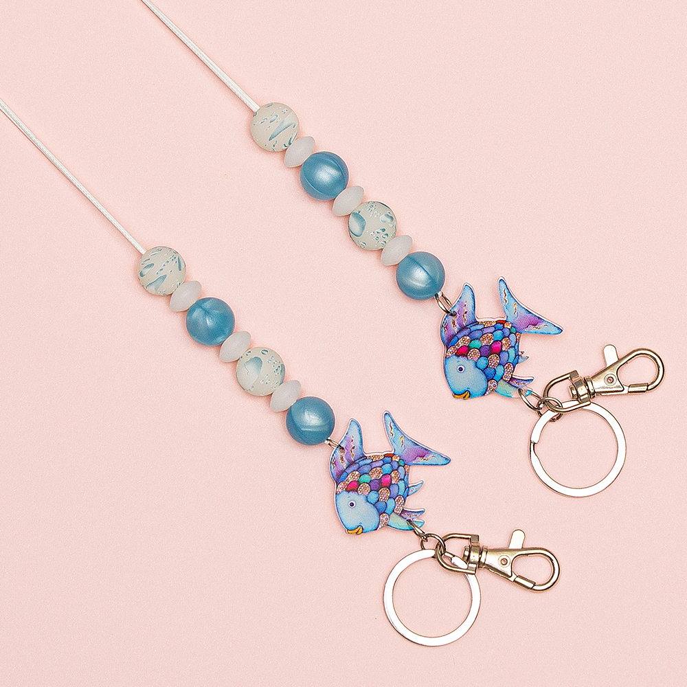 Shining Fish Blue Bead Lanyard