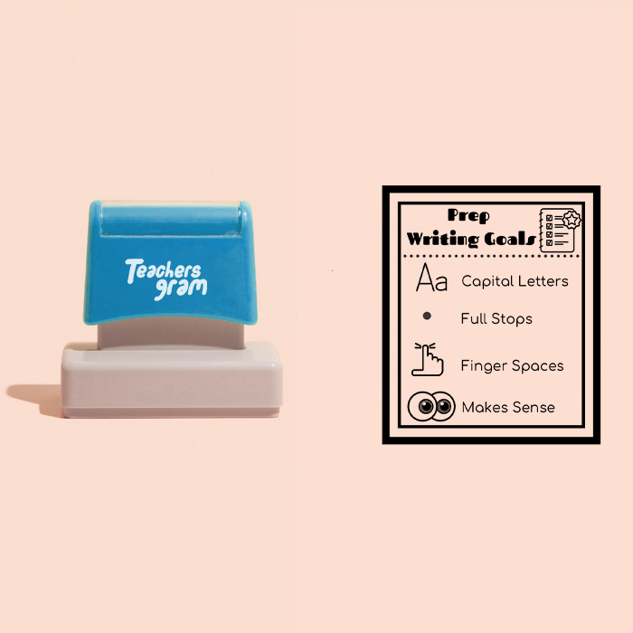 Personalized Prep Writing Goals Large Rectangle Stamp