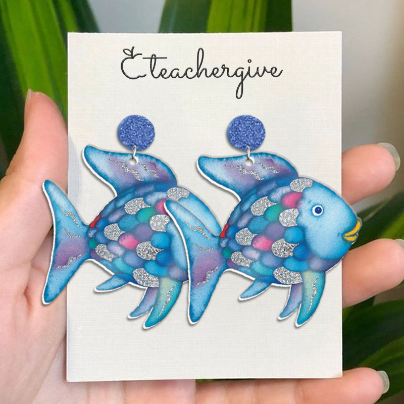 Shining Colorful Fish  Acrylic  Earrings